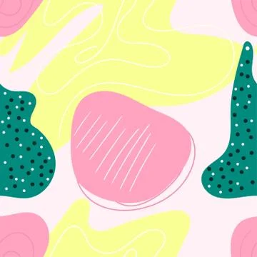 Abstract hand drawn seamless pattern in doodle style. Contemporary art. Stock Illustration