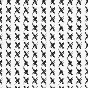 Abstract hand drawn seamless pattern with black cross Stock Illustration