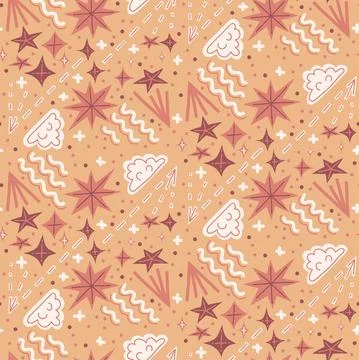 Abstract hand drawn seamless pattern Stock Illustration