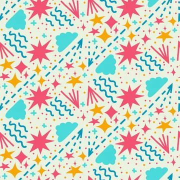 Abstract hand drawn seamless pattern Stock Illustration
