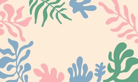 Abstract hand drawn set various shapes matisse style background. Abstract c.. Stock Illustration