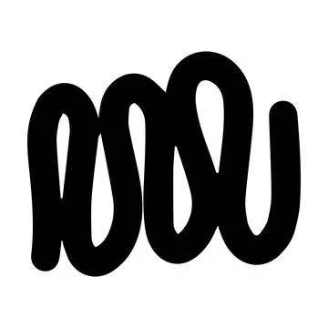 Abstract hand drawn shape doodle, vector modern and contemporary design art Stock Illustration