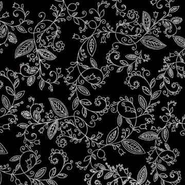 Abstract hand drawn silver pattern Stock Illustration