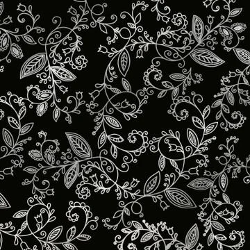 Abstract hand drawn silver pattern Stock Illustration