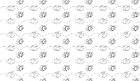 Abstract hand drawn sketchy vector pattern with wavy lines and scribbled loops Stock Illustration