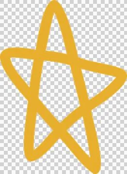 Abstract hand-drawn star is being shown on transparent background, featuring Stock Illustration