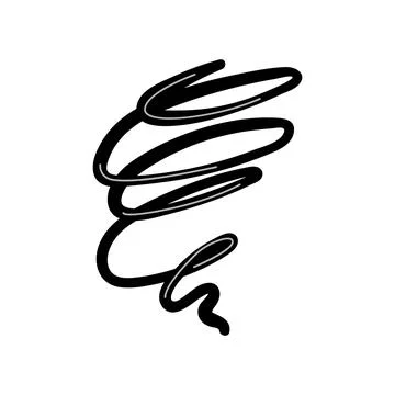 Abstract hand drawn swirling vortex loop illustration Stock Illustration