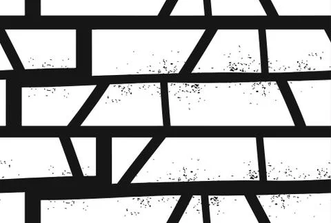 Abstract hand drawn textured geometric motif seamless pattern isolated on white Stock Illustration
