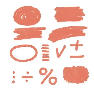 Abstract hand drawn vector symbols set. Circles, triangles doodles pack. Geom Stock Illustration