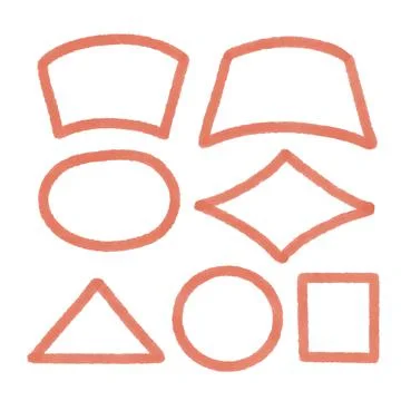 Abstract hand drawn vector symbols set. Circles, triangles doodles pack. Geom Stock Illustration
