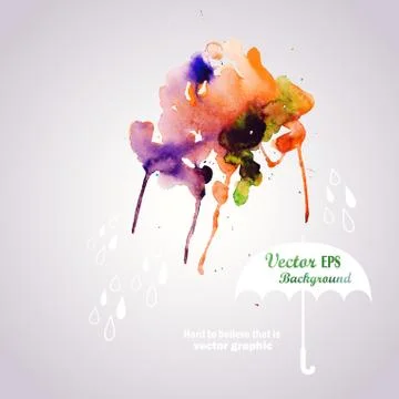 Abstract hand drawn watercolor background,vector illustration, stain watercol Stock Illustration