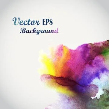 Abstract hand drawn watercolor background,vector illustration, stain watercol Stock Illustration