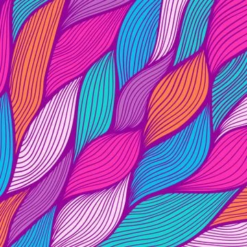 Abstract hand-drawn waves texture, wavy background. colorful waves backdrop. Stock Illustration