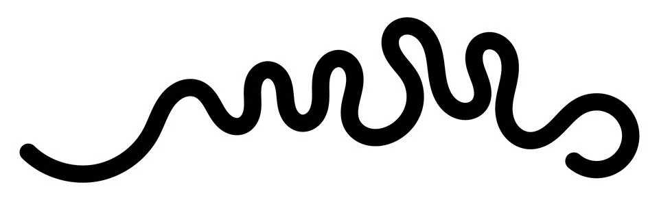 Abstract hand drawn wavy scribble graphic, Black irregular brush stroke vecto Ilustración de archivo