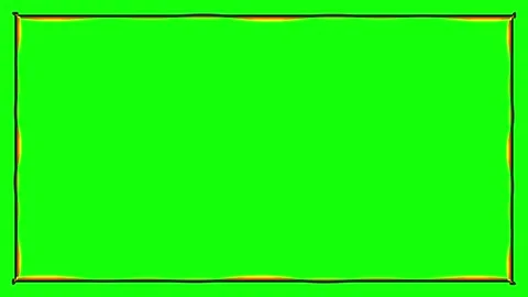 Abstract Hand-Drawn Wobbly Frame on Green Screen Background 動画素材 343906069