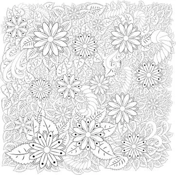 Abstract hand drawn zentangle style frame. Doodle art decorative border. Stock Illustration