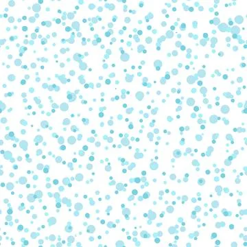Abstract hand drown polka dots background. White seamless pattern with blue Stock Illustration