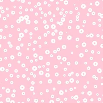 Abstract hand drown polka dots background. Pink seamless pattern with white Illustrazione stock