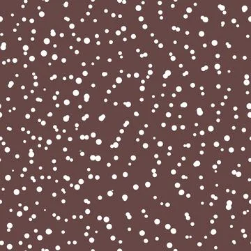 Abstract hand drown polka dots background. Brown dotted seamless pattern with Stock Illustration
