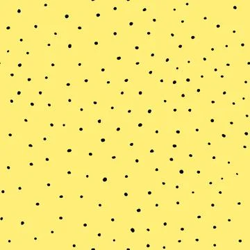 Abstract hand drown polka dots background. Yellow dotted seamless pattern with Illustrazione stock