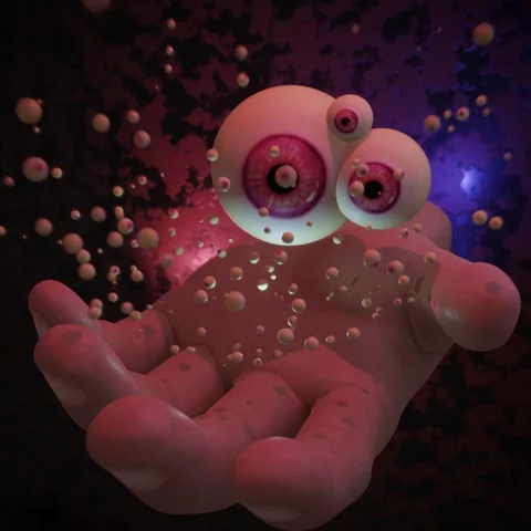 Abstract hand eyes Stock Footage 246794412