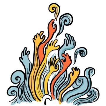 Abstract hand illustration Stock Illustration
