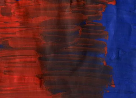 Abstract Hand Painted Background with Vibrant Red and Deep Blue Acrylic Bru.. Stock Illustration