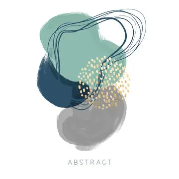 Abstract hand painted composition, hand drawn art Stock Illustration