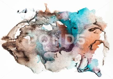 Abstract hand painted imprint on sheet of paper Stock Illustration