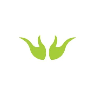 Abstract hand palm green leaf design logo vector Ilustración de archivo