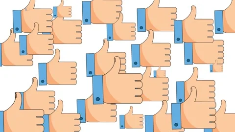 Abstract  hand thumbs up like animation background 4K Stock Footage 262530711