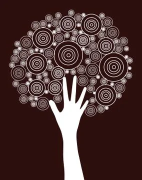Abstract hand tree Stock Illustration