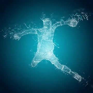 Abstract handball player in action Illustrazione stock