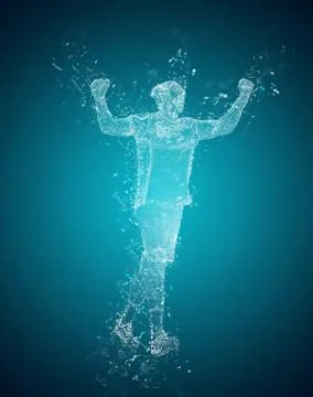 Abstract handball player in action Illustrazione stock