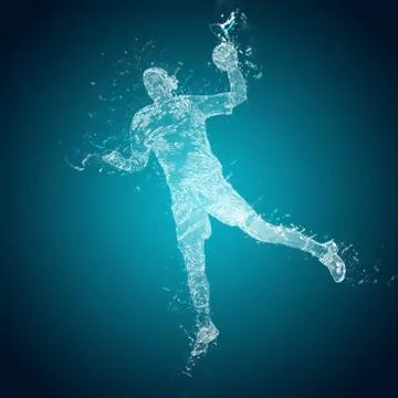 Abstract handball player in action Illustrazione stock