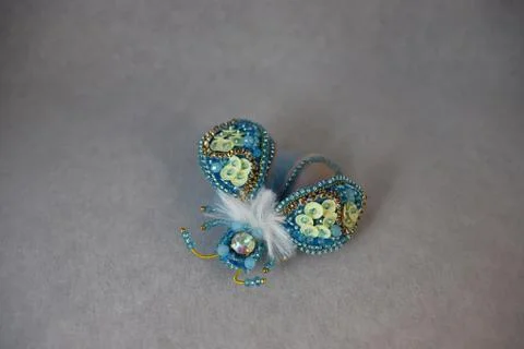 Abstract handmade bug brooch background Stock Photos