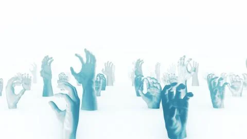 Abstract Hands 3d Render Stock Illustration