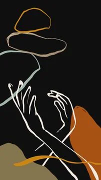Abstract hands dark Stock Illustration