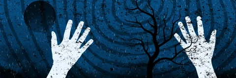 Abstract hands in the rainy weather. Stock Footage 264160904