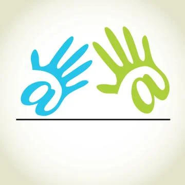 Abstract hands. Vector seamless background Stock-Illustration