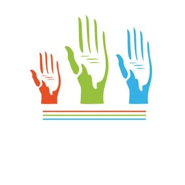 Abstract hands. Vector seamless background Stock Illustration