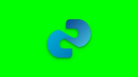 Abstract Handshake Icon with Teal Blue Gradient Shapes Meeting on Green Scr.. Видео 346202265