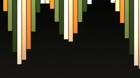 Abstract Hanging Strips in Warm Colors Falling Over Dark Background Видео 330120036