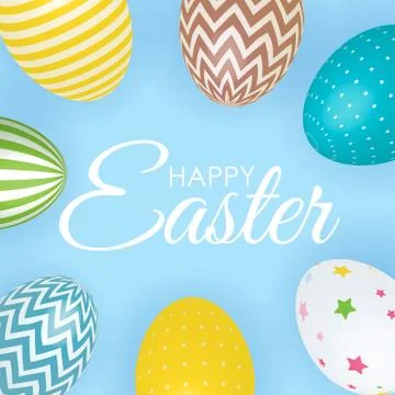 Abstract Happy Easter Template Holiday Background Vector Illustration Stock Illustration