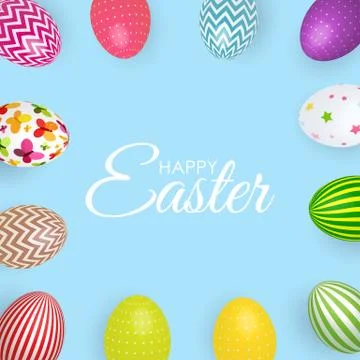 Abstract Happy Easter Template Holiday Background Vector Illustration Stock Illustration