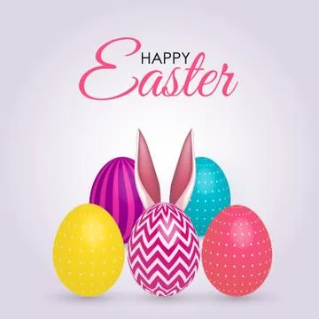 Abstract Happy Easter Template Holiday Background Vector Illustration Illustrazione stock