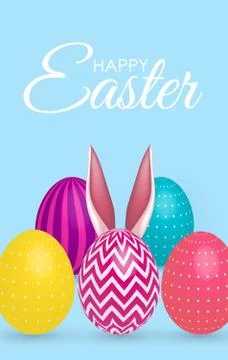 Abstract Happy Easter Template Holiday Background Vector Illustration Stock Illustration