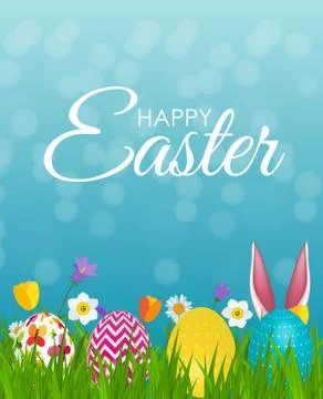 Abstract Happy Easter Template Holiday Background Vector Illustration Illustrazione stock