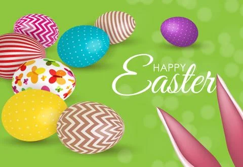 Abstract Happy Easter Template Holiday Background Vector Illustration Stock Illustration