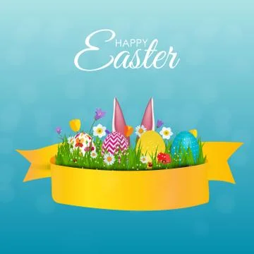 Abstract Happy Easter Template Holiday Background Vector Illustration Illustrazione stock